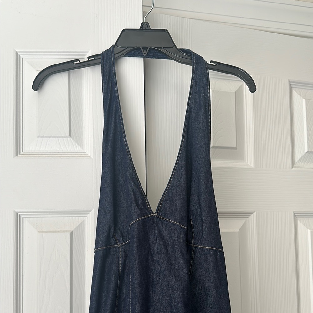 Zara Denim Halter Dress